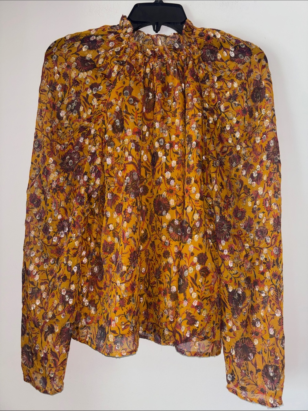 Marie Oliver Sheer Metallic Blouse